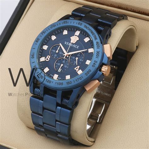 versace blue dial watch